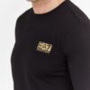 EA7 Czarny męski longsleeve z aplikacją z logo