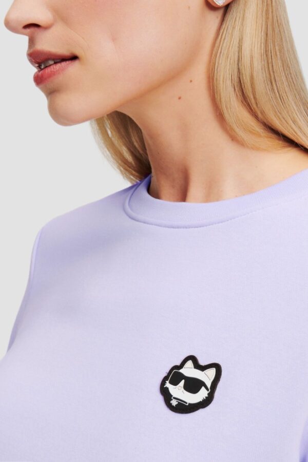 KARL LAGERFELD Lawendowa damska bluza Ikonik 2.0