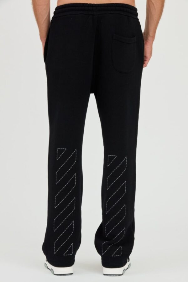 OFF-WHITE Czarne męskie spodnie dresowe Stitch Arr Sweatpants