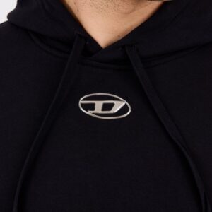 DIESEL Czarna męska bluza z metalowym logo S-MACS-HOOD-OD