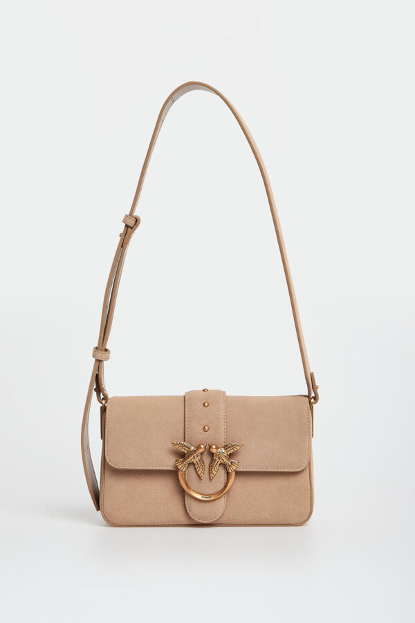 45821f6b1610bfd9386979245dd01d5e264771b9 Torebka damska zamszowa skóra Mini Slouchy Fl Suede PINKO