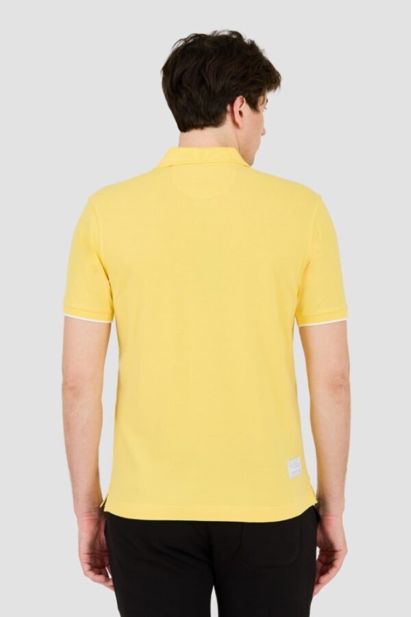 LA MARTINA Żółte męskie polo z dużym logo