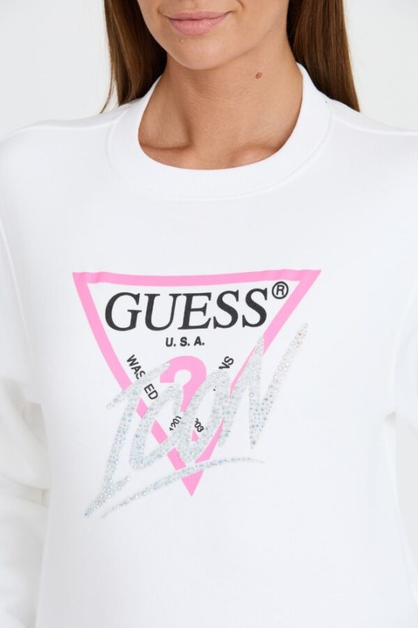 GUESS Biała damska bluza Cn Icon