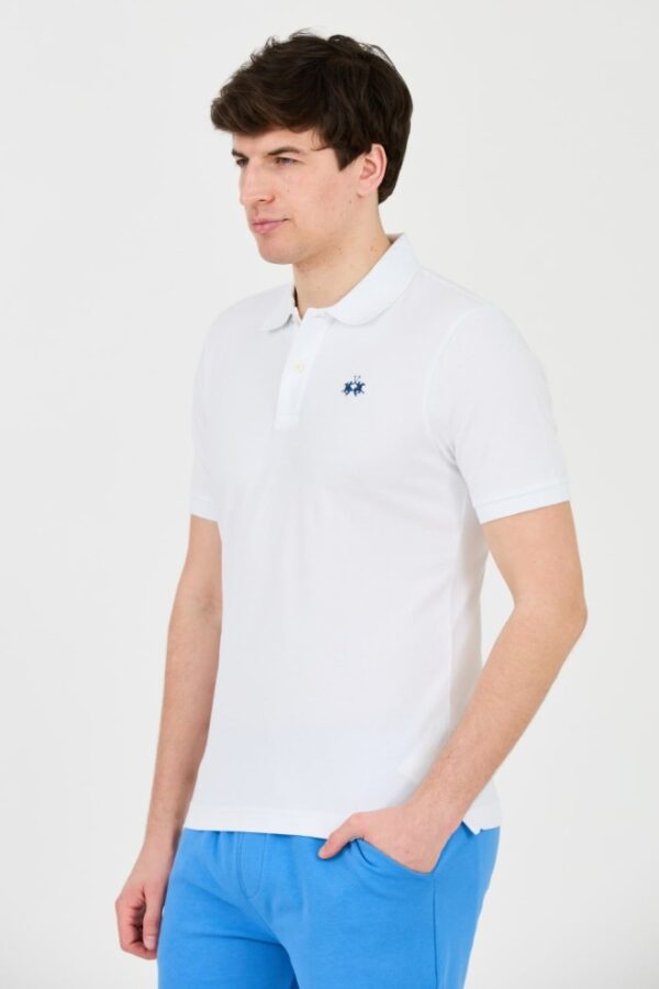 LA MARTINA Białe męskie polo z małym logo