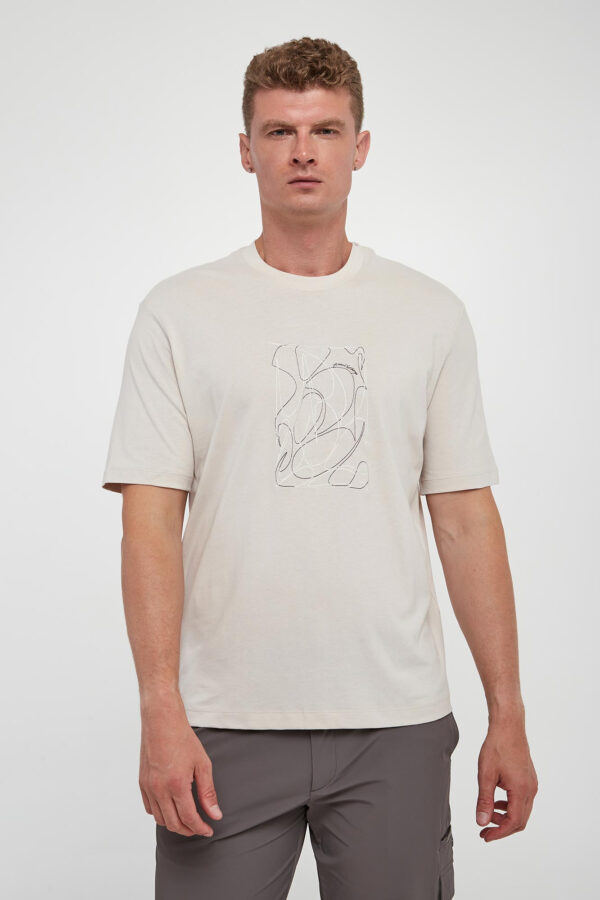 T-shirt męski z haftem ARMANI EXCHANGE