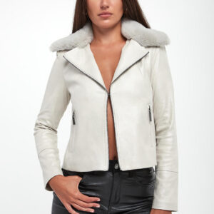 Kurtka damska ramoneska z futerkiem JOSEPH RIBKOFF