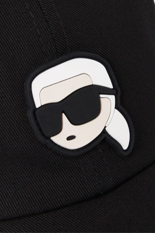 KARL LAGERFELD Czarna czapka z daszkiem Ikon Cap