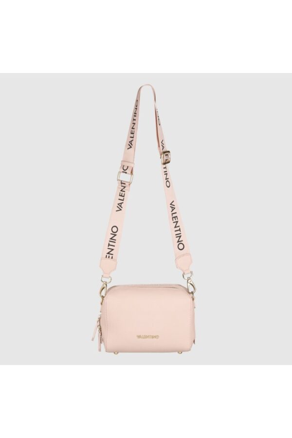 VALENTINO Pojemna różowa torebka na regulowanym pasku pattie haversack