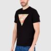 GUESS Czarny bawełniany męski T-shirt slim fit