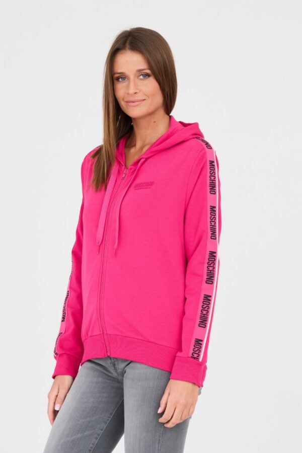 MOSCHINO Różowa damska bluza z lampasami