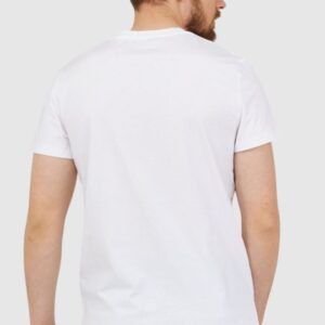 BALMAIN Biały t-shirt męski ze złotym logo