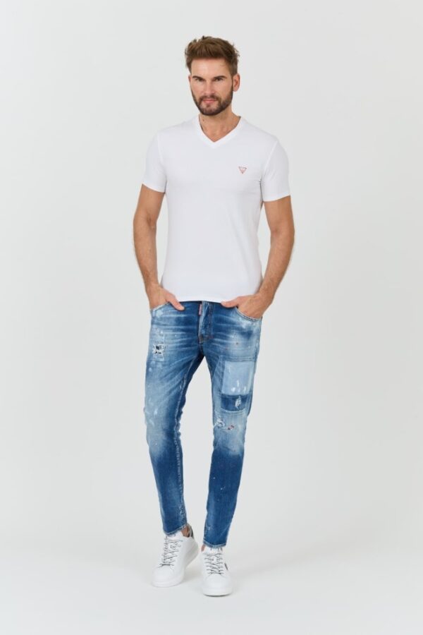 GUESS Biały męski t-shirt bawełniany Core Tee Str