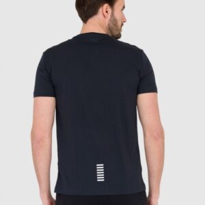EA7 Granatowy t-shirt męski z małym logo