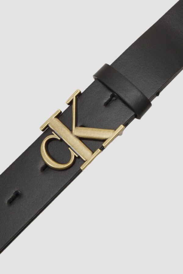 CALVIN KLEIN Czarny damski pasek cK, Rozmiar 75