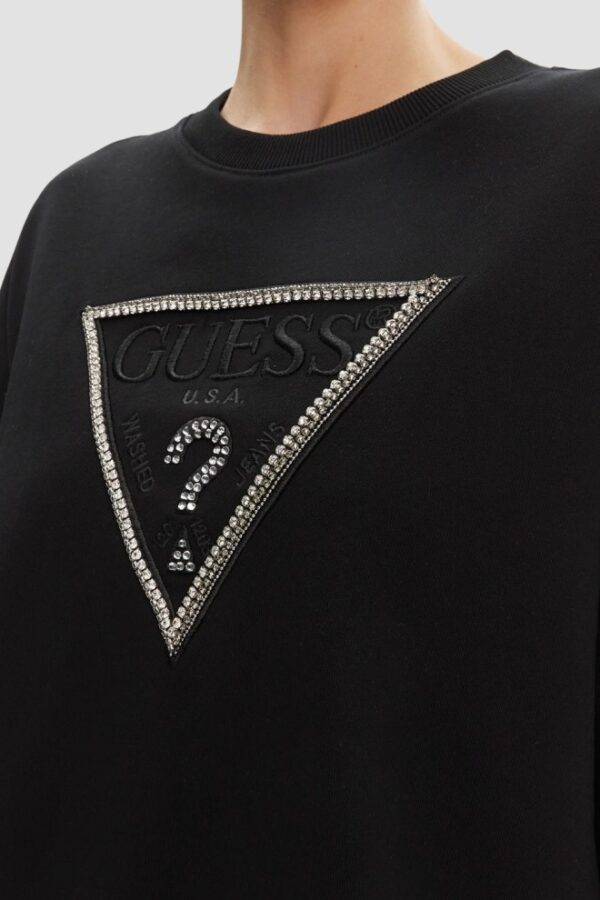 GUESS Czarna damska bluza z cyrkoniami Rachele