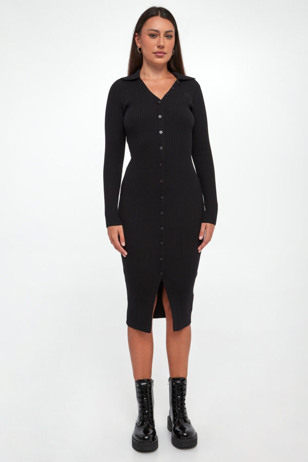 Sukienka prążkowana midi DKNY