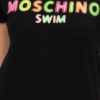 MOSCHINO Czarny t-shirt damski z neonowym logo