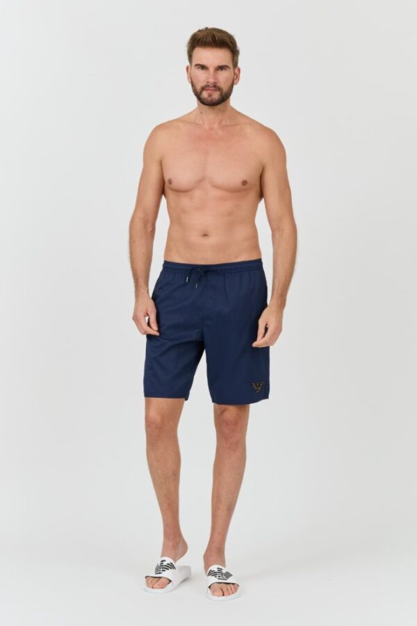 EMPORIO ARMANI Granatowe męskie kąpielówki De bain logo brodé, Rozmiar 52