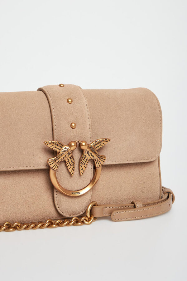 4bcb0e6d789e8639f6a6377916b2b6693ad28a39 Torebka damska zamszowa skóra Mini Slouchy Fl Suede PINKO