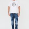 JUST CAVALLI Biały męski t-shirt Fiche