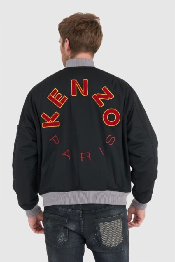 KENZO Czarna kurtka bomberka męska z vintage logo