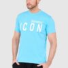 DSQUARED2 Niebieski t-shirt męski z dużym logo icon