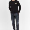 EA7 Czarny męski longsleeve z aplikacją z logo