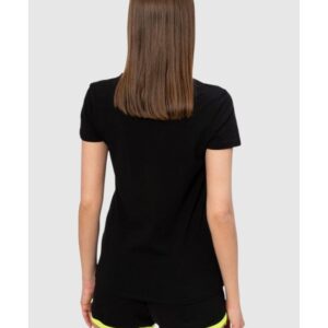 4e1a851f6c2219439d473bece5bf83577d48f2c1 MOSCHINO Czarny t-shirt damski z neonowym logo