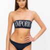 EMPORIO ARMANI Granatowe bikini z białym logo