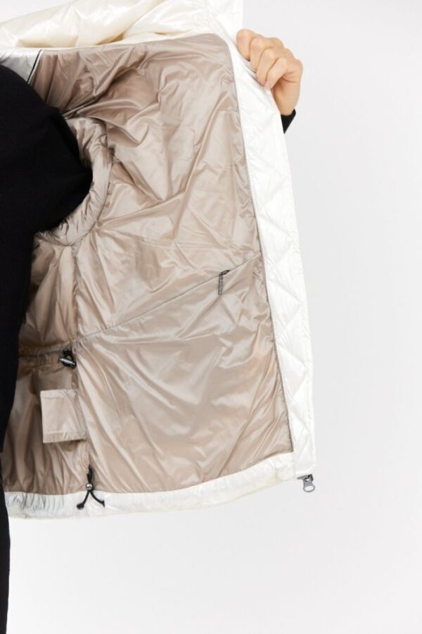 4e6bc0c969e01199a79e85f4d70b56bbfc499ec2 HETREGO Perłowa kurtka damska z kapturem Muriel, Rozmiar 34 EU - 38 IT