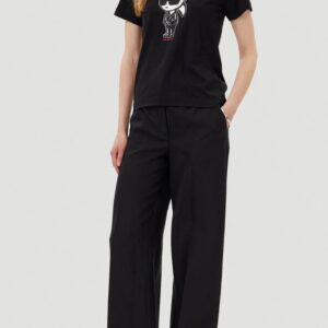 KARL LAGERFELD Czarny damski t-shirt Ikon Sketch Karl