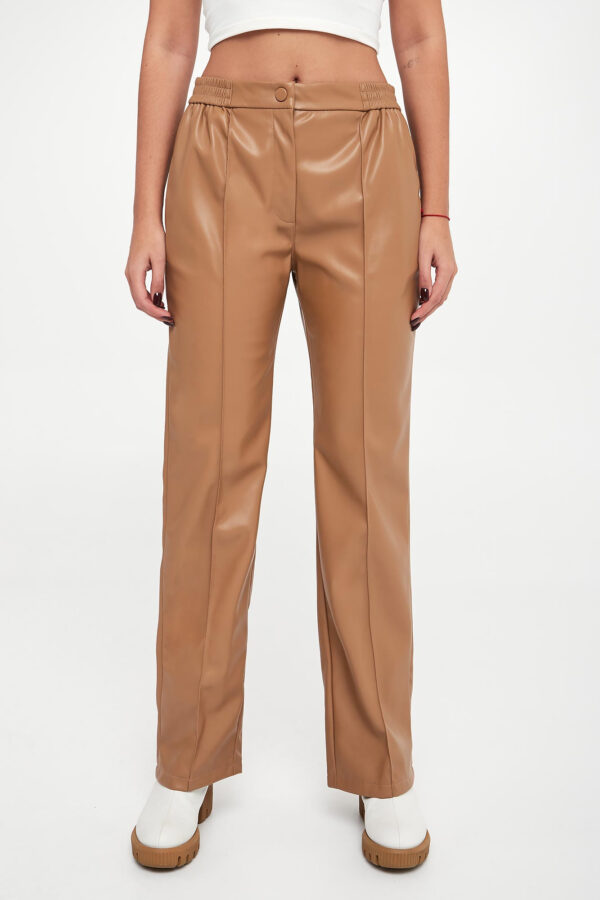 4ee14ee7d940a6f3516ff6fa6c619e04c2c4327e Spodnie damskie z imitacji skóry TWINSET