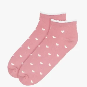 Różowe bawełniane skarpetki w serduszka