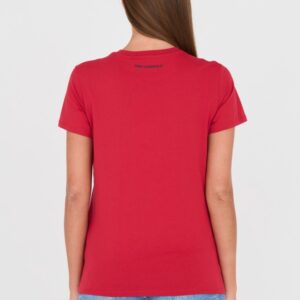 KARL LAGERFELD Czerwony damski t-shirt z kotem