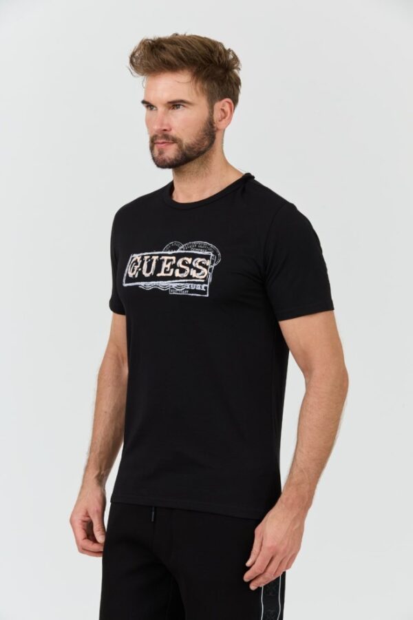 GUESS Czarny męski t-shirt Box Logo
