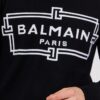 BALMAIN Czarny sweter męski z wełny merino