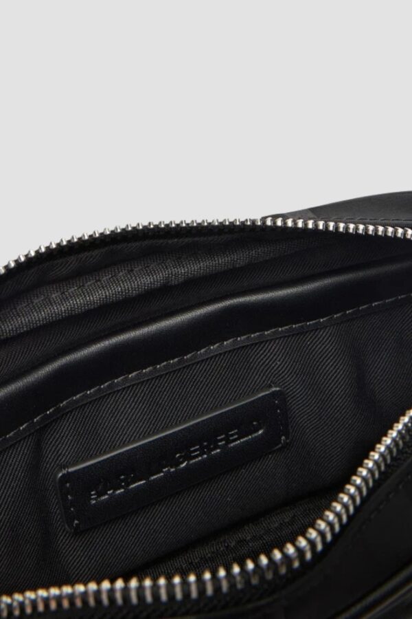 KARL LAGERFELD Czarna męska nerka podwójna z monograme