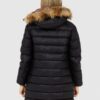 BLAUER Czarna kurtka puchowa damska z odpinanym futrem jenota