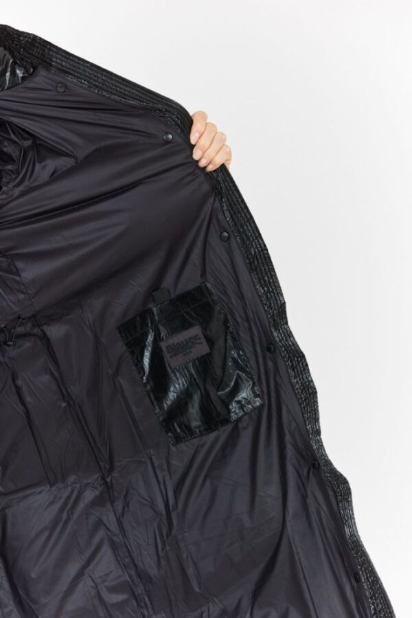 BLAUER Czarny puchowy płaszcz damski naomi z odpinanym kapturem