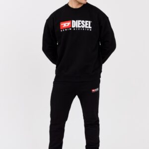 DIESEL Czarna męska bluza S-BOXT-DIV z dużym logo