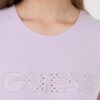 GUESS Lawendowy damski t-shirt Sangallo Tee