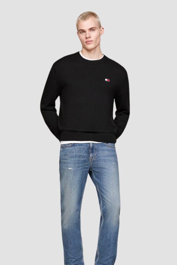 TOMMY JEANS Czarny męski sweter