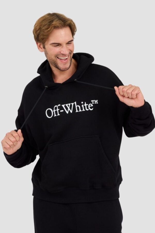 OFF-WHITE Czarna męska bluza Big Bookish Skate Hoodie White