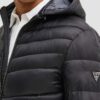 GUESS Czarna męska kurtka z kapturem Super Light Puffa Jacket
