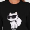 KARL LAGERFELD Czarna damska bluza Ikonik 2.0 Choupette Sweat