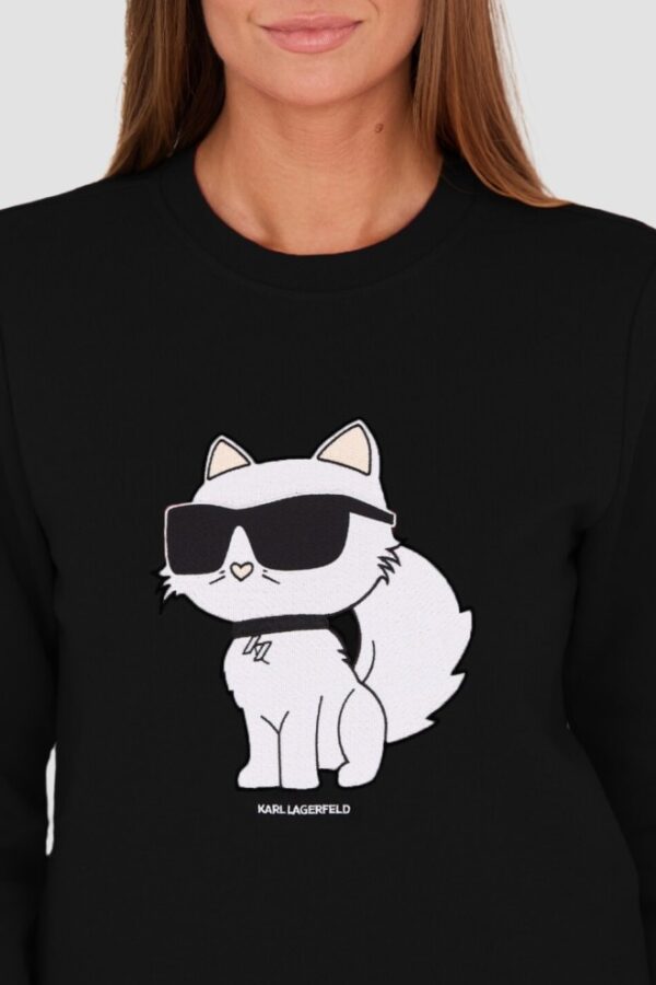KARL LAGERFELD Czarna damska bluza Ikonik 2.0 Choupette Sweat