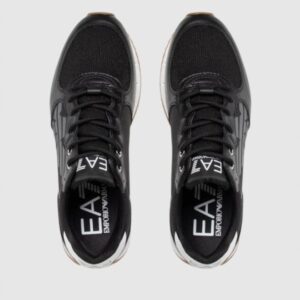 EA7 Czarne sneakersy z białą podeszwą
