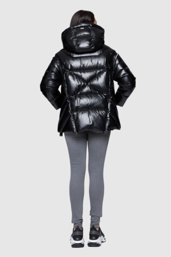 5212705a071b91e2c3a4cc730805ef9d85f61cc6 DIEGO M Czarna kurtka puchowa z odpinanymi rękawami, Rozmiar 38 EU - 42 IT