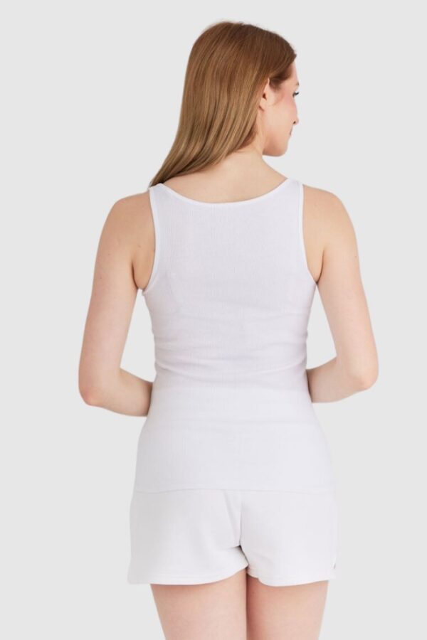 52f87940cdde1f767a54c0744b45f1125b5681a7 GUESS Biały top damski z logo z koralików