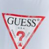 GUESS Błękitny t-shirt damski z vintage logo